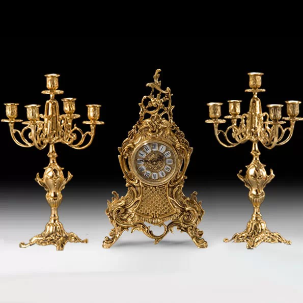 Часы каминные 'Людовик XV' с канделябрами 