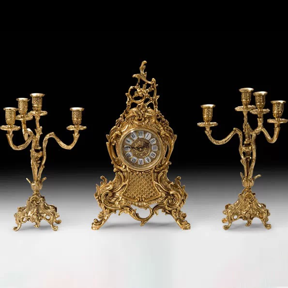 Часы каминные 'Людовик XV' с канделябрами 