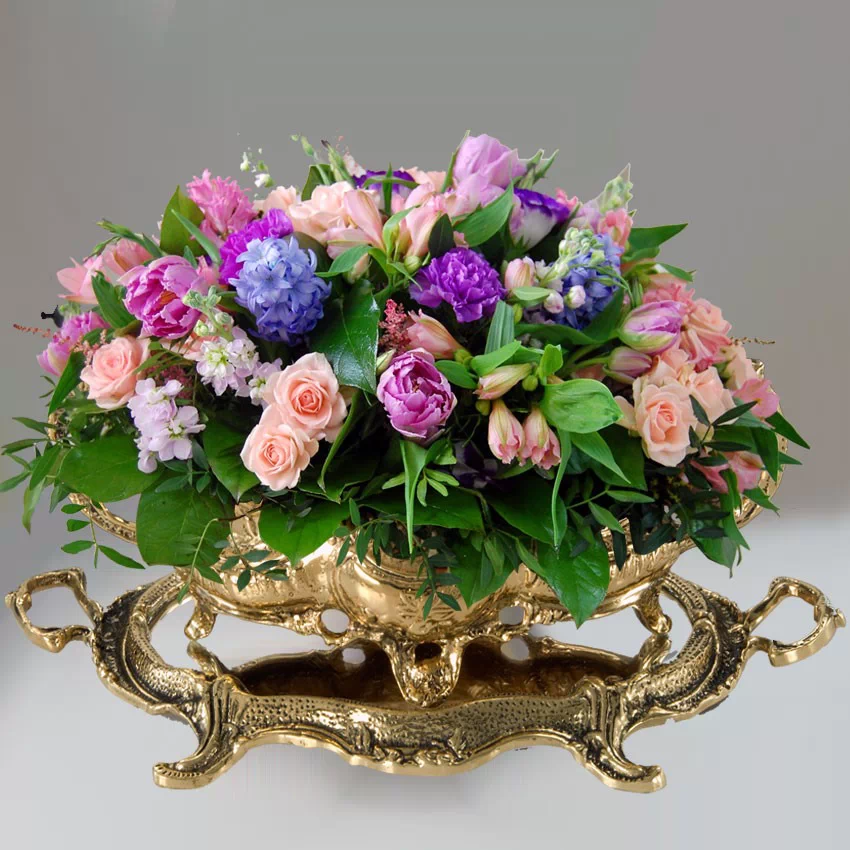 Экибанница - ваза для цветов с зеркальным подносом