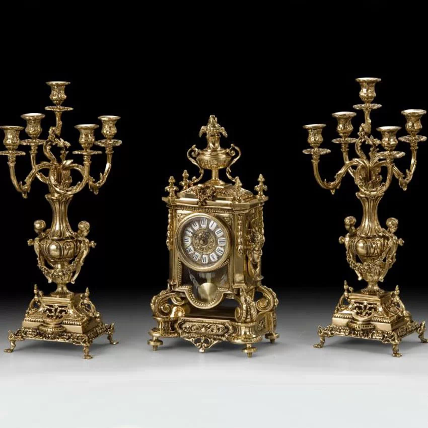 Часы каминные с маятником 'Франция' с канделябрами