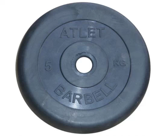 Диск обрезиненный BARBELL ATLET 5 кг / диаметр 26 мм