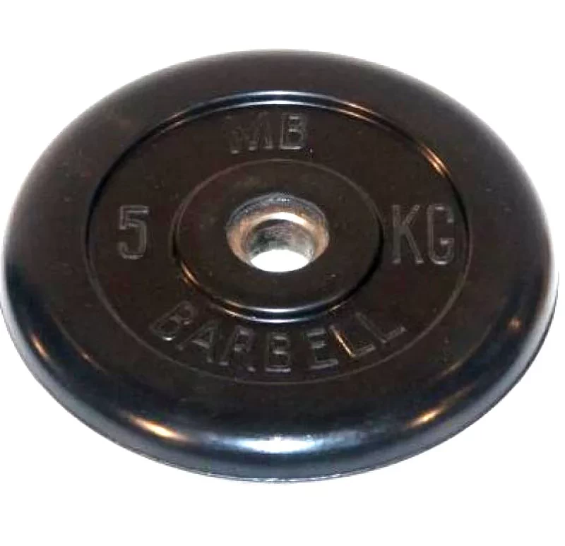 Диск обрезиненный BARBELL MB (металлическая втулка) 5 кг / диаметр 26 мм