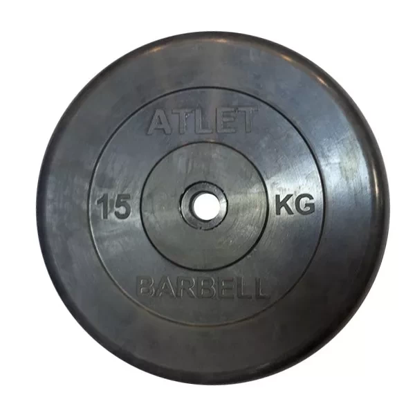 Диск обрезиненный BARBELL ATLET 15 кг / диаметр 31 мм
